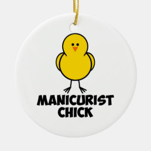 Manicurist Chick Ceramic Tree Decoration