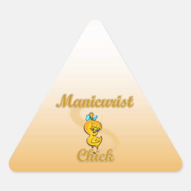 Manicurist Chick Triangle Sticker (Front)