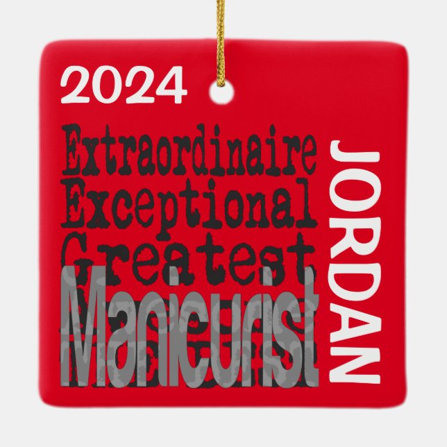 Manicurist Extraordinaire CUSTOM Ceramic Ornament (Back)
