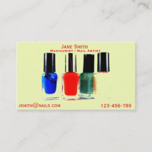 Manicurist, Nail Artist, Nail Technician freelance Business Card