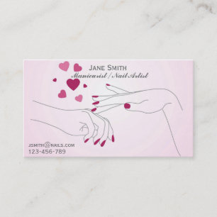 Manicurist, Nail Artist, Nail Technician freelance Business Card