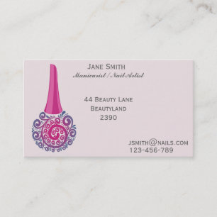 Manicurist, Nail Artist, Nail Technician freelance Business Card