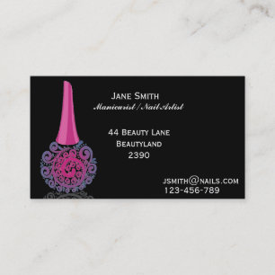 Manicurist, Nail Artist, Nail Technician freelance Business Card