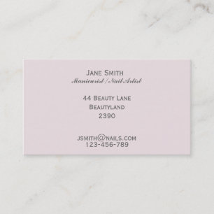Manicurist, Nail Artist, Nail Technician freelance Business Card