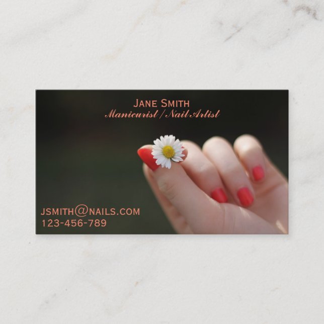 Manicurist, Nail Artist, Nail Technician freelance Business Card (Front)