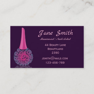Manicurist, Nail Artist, Nail Technician freelance Business Card