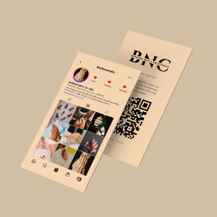 Manicurist Nail Artist Peach Instagram Modern  Business Card