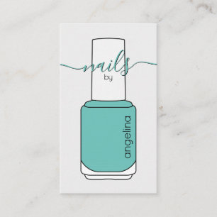 Manicurist Nail Polish Bottle Turquoise Business Card