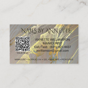 Manicurist Nail Technician Gold Accent  Business Card