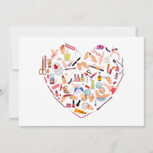 Manicurist Nail Technician Tool Heart Holiday Card