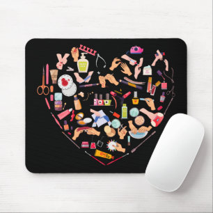 Manicurist Nail Technician Tool Heart Mouse Mat