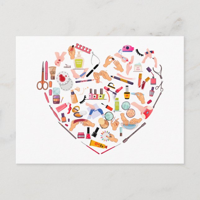 Manicurist Nail Technician Tool Heart Postcard (Front)