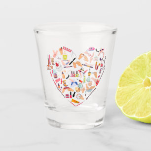 Manicurist Nail Technician Tool Heart Shot Glass