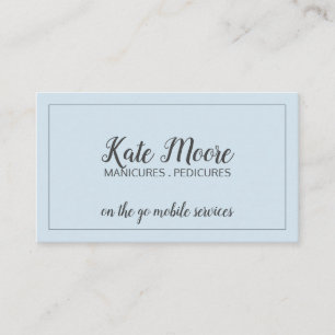 Manicurist Pedicurist Nail Salon Pale Blue Business Card