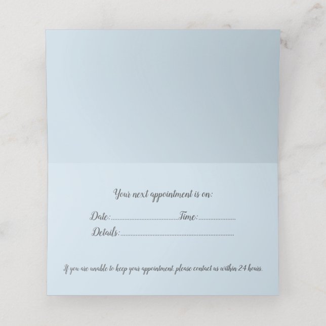 Manicurist Pedicurist Nail Salon Services Appointment Card (Inside Unfolded)