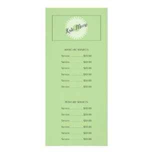 Manicurist Pedicurist Nail Salon Services Rack Card