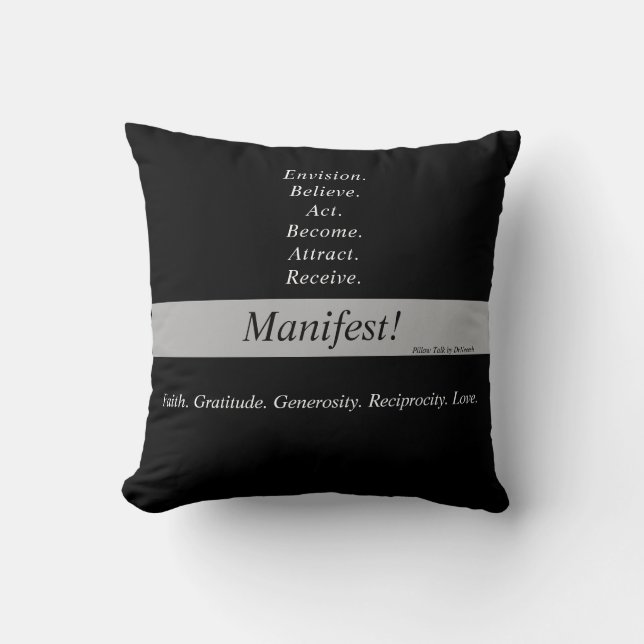 Manifest! 16x16 two-sided Throw Pillow -Black v5 (Front)