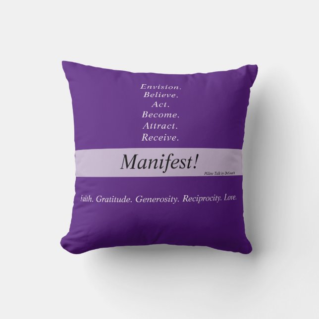 Manifest! 16x16 two-sided Throw Pillow -Purple v5 (Front)