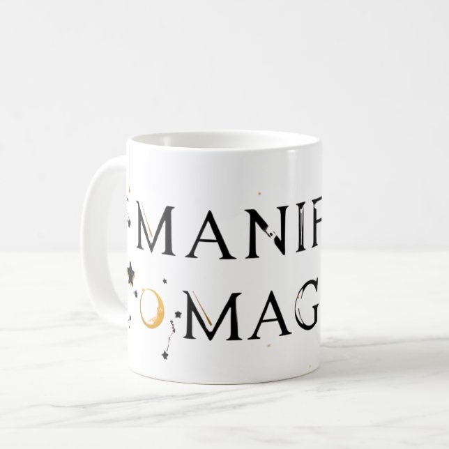 Manifest Magic Mug | Spiritual Witchy Coffee Cup (Front Left)