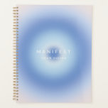 Manifest Your Vision Planner<br><div class="desc">Manifest Your Vision – inspirational,  motivational quote – Typography – blue gradient/ aura.</div>