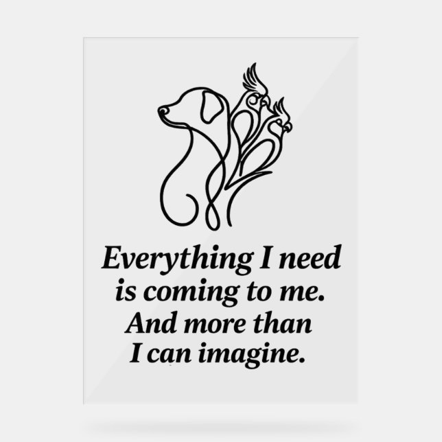 Manifestation Affirmation Acrylic Desk Sign (Front)