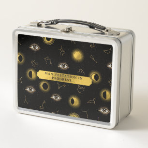 Manifestation Celestial Sun & Moon Zodiac Eye Metal Lunch Box