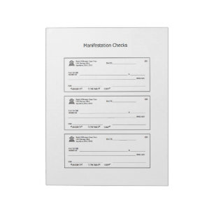 Manifestation Checks Money Blank Checks Notepad