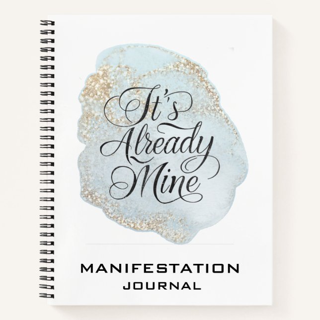 *~* Manifestation Glitter Blue Manifest  AP85 Notebook (Front)