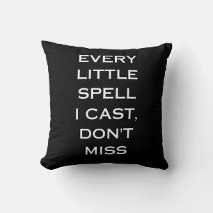 Manifestation Magic Black Quote, Minimalist Design Cushion