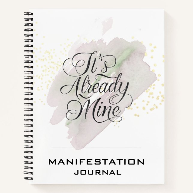 *~* Manifestation Manifesting AP85 Rose Mint Notebook (Front)