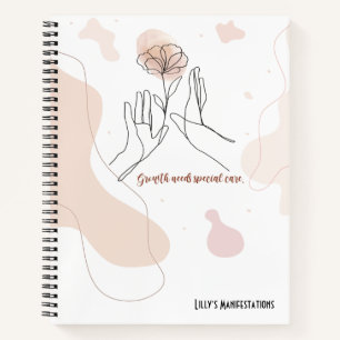 Manifestation Notebook with Brown Abstract Shapes