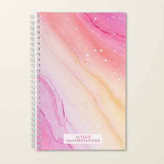 Manifestation Personalised Ombre Marble Watercolor Notebook