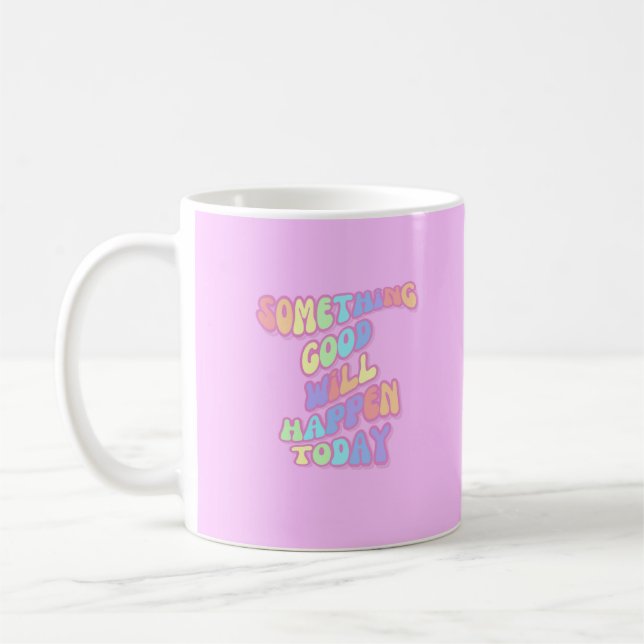 Manifestation, Pink, Preppy, Good Things Coffee Mug (Left)