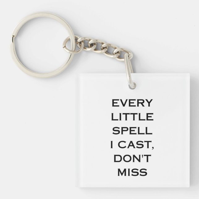 Manifestation Quote Typography Design Key Ring (Front)