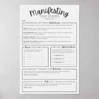 Manifestation Worksheet - Intentions Visualisation