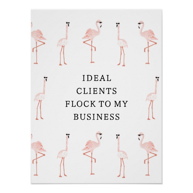 Manifesting Flamingo Affirmation  Poster (Front)