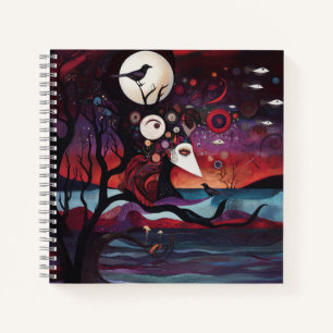Manifesting Intention Occult Dark Witchy AI Art Notebook