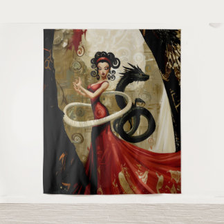 Manifesting Intention Occult Dark Witchy AI Art Tapestry