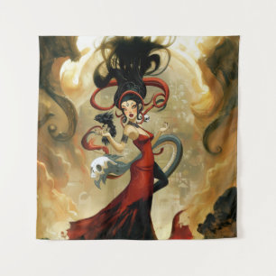 Manifesting Intention Occult Dark Witchy AI Art Tapestry