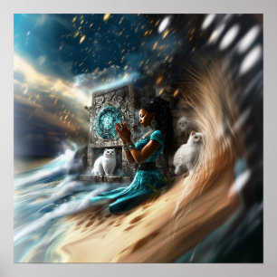 Manifesting Intention Witchy AI Art Matte Value Poster