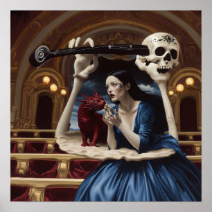 Manifesting Intention Witchy AI Art Matte Value Poster