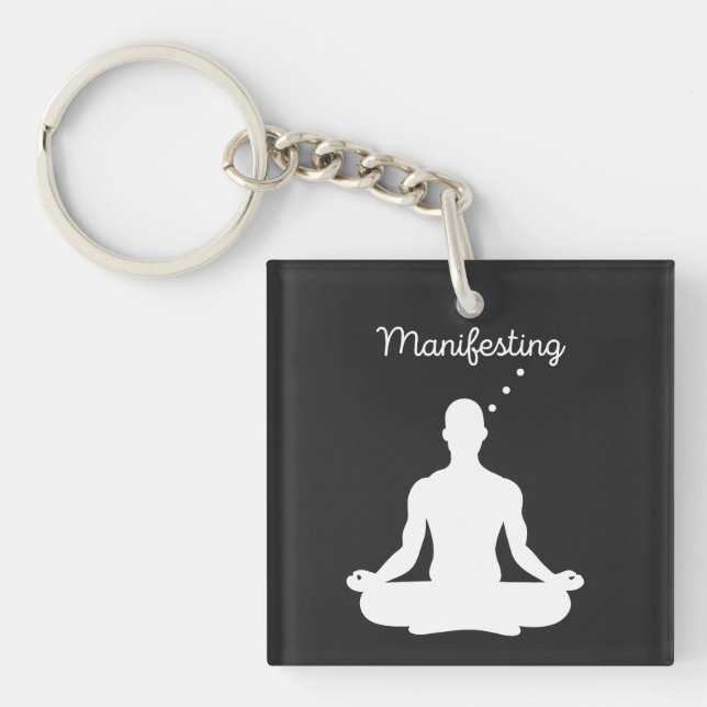Manifesting Meditation Visual for Positive Vibes a Key Ring (Front)