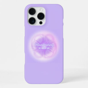 Manifesting My Dream Life Purple Aura Glow Glossy  iPhone 16 Pro Max Case