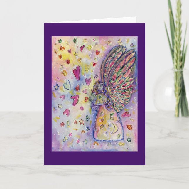 Manifesting Universe Angel Custom Greeting Card (Front)