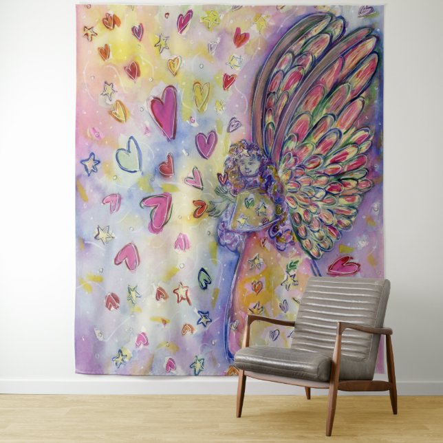 Manifesting Universe Angel Tapestry Wall Art Decor (In Situ)
