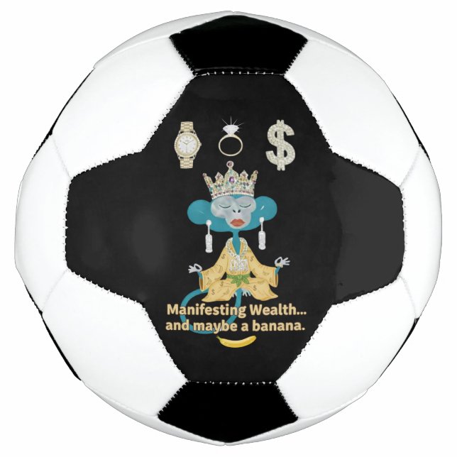 Manifesting Wealth Monkey zen art  Football (Front)