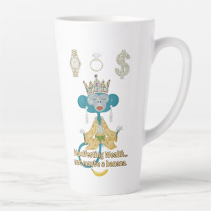 Manifesting Wealth Monkey zen art  Latte Mug