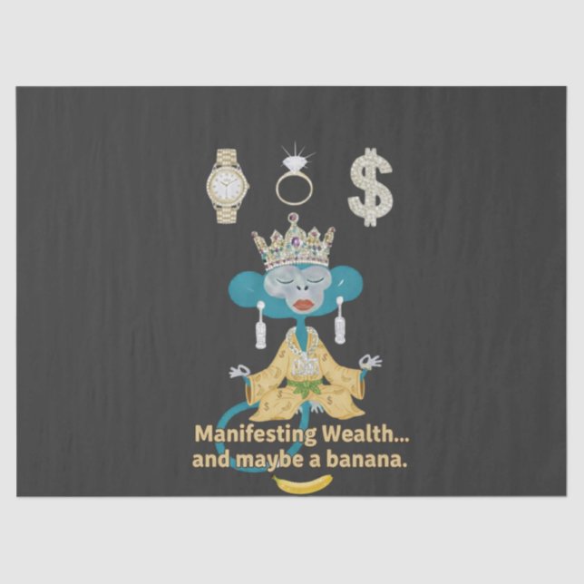 Manifesting Wealth Monkey zen art  Tissue Paper (Front)