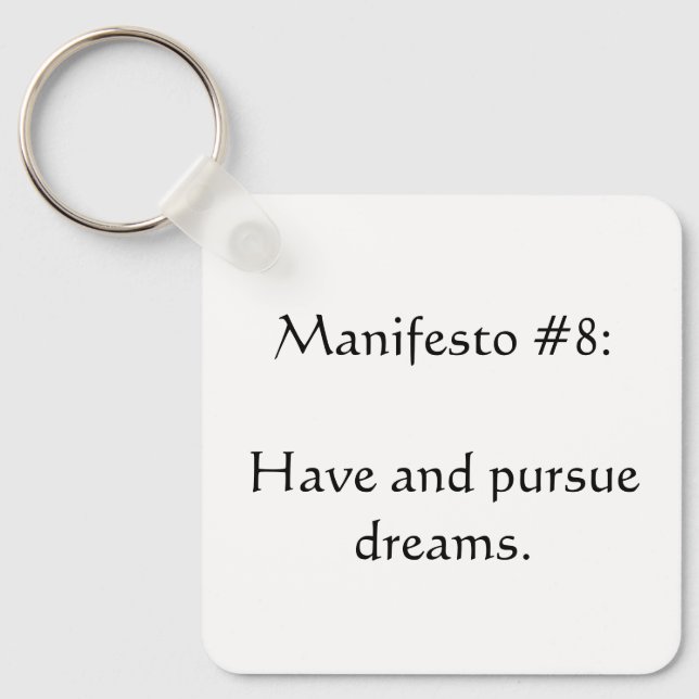 Manifesto #8 key ring (Front)