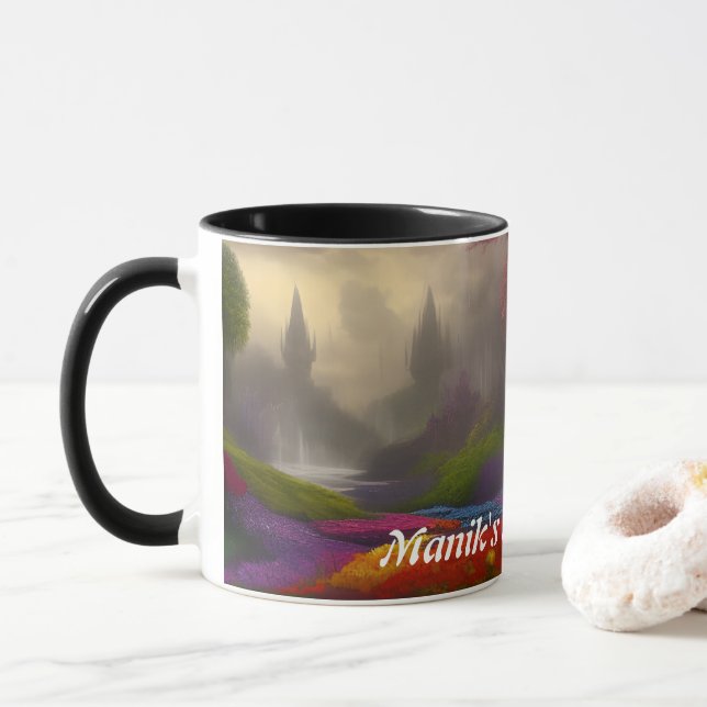 Manik's Morning Tea Personalised Customisable Mug (With Donut)
